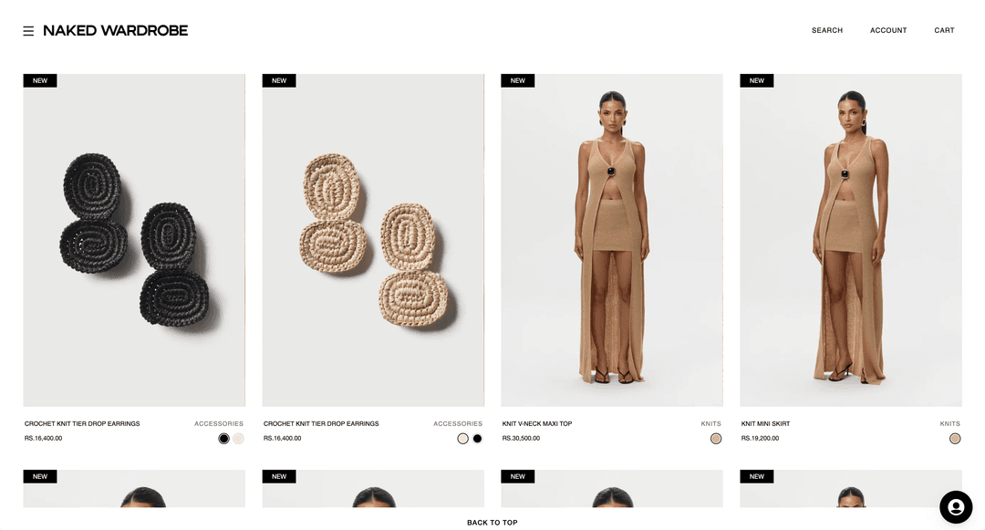 Naked Wardrobe website screenshot 8